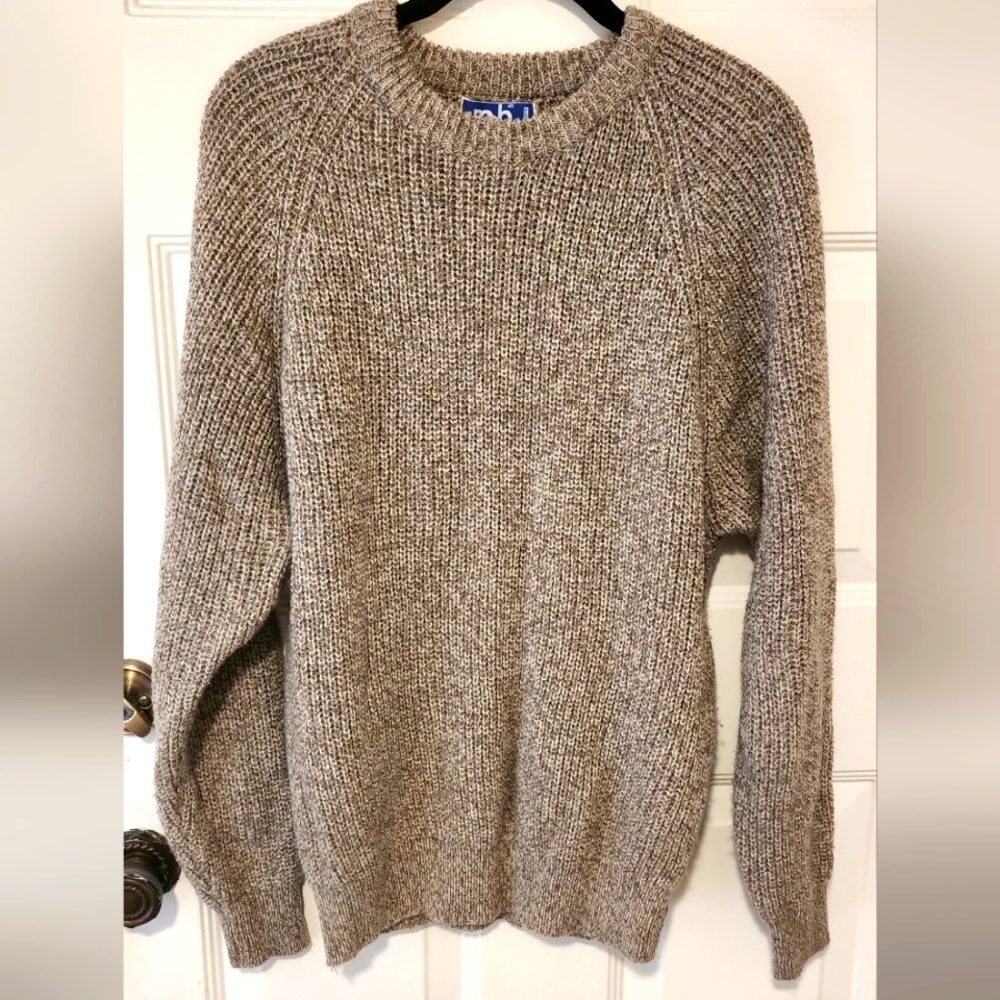 VINTAGE Maison Blanche Men's Pullover Long Sleeve Sweater size M Tan